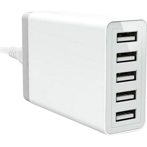 USB Charger 5-Port USB Charger Station with Rapid Charging Smart USB Ports for Multiple Devices Smart Charger