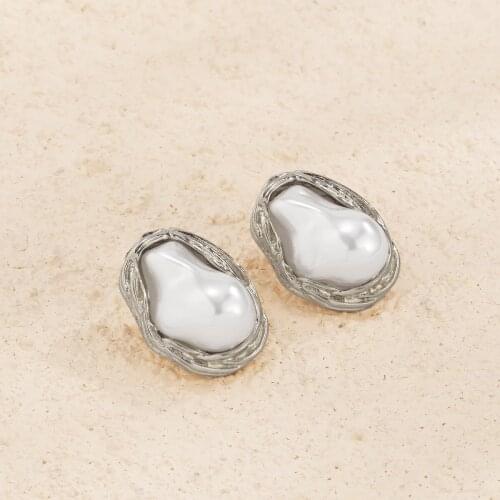 High Quality Classic Big Pearl Stud Earring Baroque Freshwater Pearl Earrings For Women Party Wedding Gift Handmade Jewelry