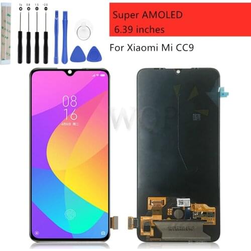 Super AMOLED For Xiaomi Mi CC9 LCD Display Touch Screen Digitizer Assembly Replacements Parts For Mi CC9 LCD 6.39
