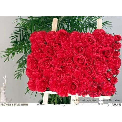 Hot Red 10pcs/lot Artificial silk rose flower wall wedding backdrop decoration flower runner wedding decoration TONGFENG