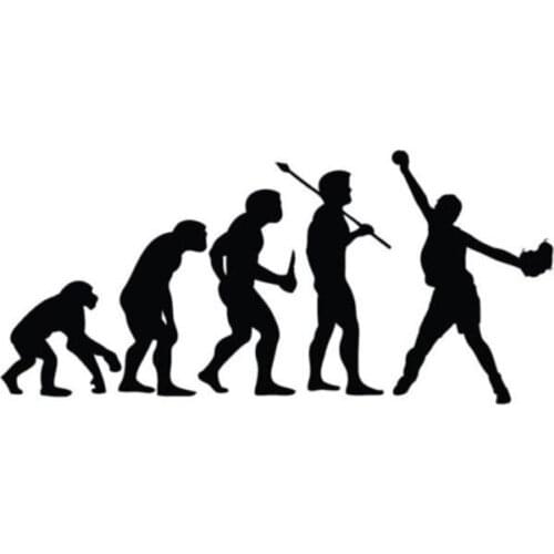 14.2cm*6.6cm Softball Evolution Car Sticker Motorcycle Vinyl Decal Black/Silver S3-5141