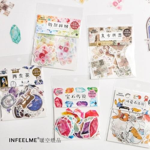 6bags/LOT color series Creative decoration DIY paper washi stickers