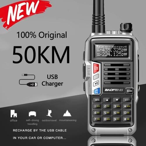 Baofeng New Professional Walkie Talkie UV-S9 PLUS 50km 128 Channels VHF UHF Dual Band Two Way CB Ham Radio Upgrade For UV-5R