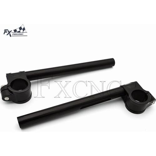 Black 39mm CNC Motorcycle Clip On Aluminum Clipon Handlebar Fork Clamp Handle Bar Universal Clip ons