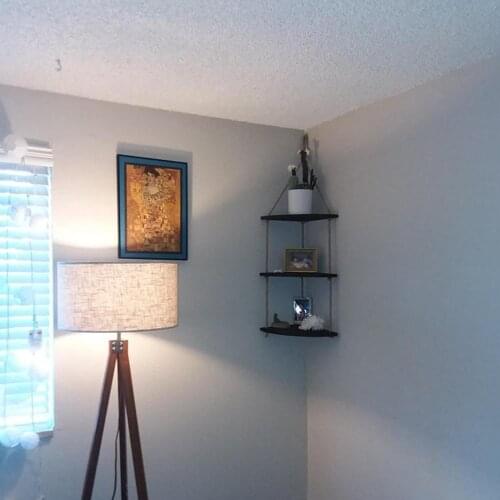 Jute Rope Wood Wall Floating Shelves Retro ing Rack Corner Shelf Displays