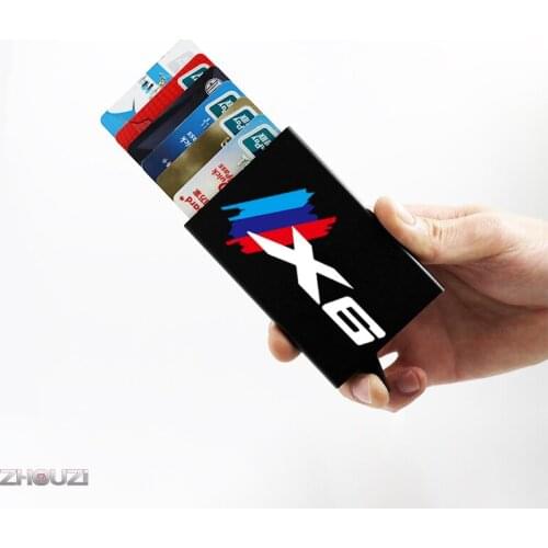 Anti-theft ID Credit Card Holder Men Women Porte Carte Thin Aluminium Wallets Pocket Case For Bmw X6 E71 F16 Car Accessories