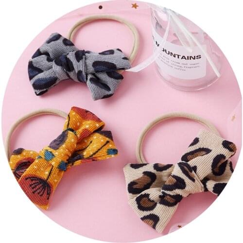 Christmas Baby Accessories Newborn Bows Nylon Headbands For Girls Floral Print Kids Elastic Hair Bands Toddler Hair Accessories