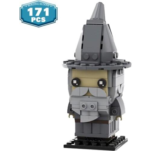 MOC Magic Anime Figures Gandalfed Soldier Brickheadz Building Blocks Famous Movie Gold Model Bricks Toys for Kids Gifts