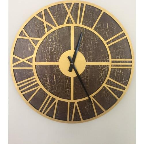 Goodtime Alpha Brown Gold Decorative Wall Clock 50 Cm