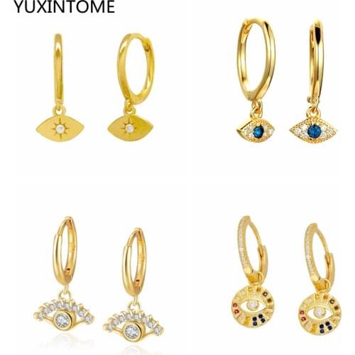 Dainty Evil Eye Charm Huggie Hoop Earrings Genuine 925 Sterling Silver Ear Buckle Earrings For Women Jewelry Gift