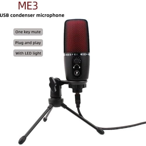 USB Condenser Microphone Professional Sound Computer Studio Equipment Conference Recording Mic For Micro Studio