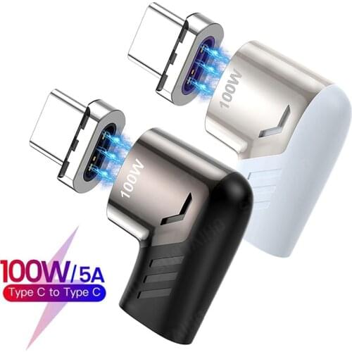 100W USB C To Type C Magnetic Adapter Fast Charging Type C Magnet Converter for Phone Macbook Magnetic Type C Data Transmission