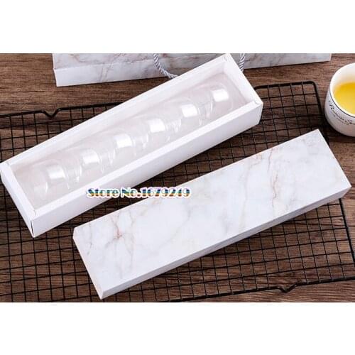 Brief elegent macaron box Bakery Marble Box for Biscuits Cookie mooncake biscuit Packaging paper boxes