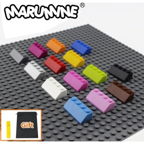 MARUMINE 80PCS/Lot 45 2 x 4 Slope Brick Classic Creator 3037 Building Blocks MOC Compatible Educational DIY Toy