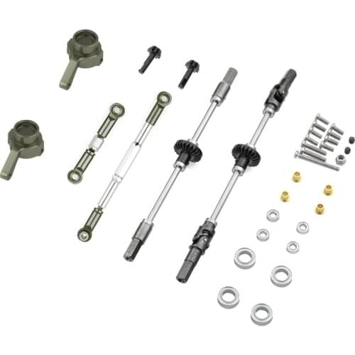 Metal Steel Gear Front & Rear Axle Bridge Steering Cup Kit for WPL C14 C24 C24-1 C34 1/16 RC Car Upgrade Parts