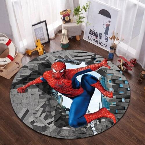 Cartoon Round 100cm Baby Play Mat Anti Slip Mat Spiderman Rug for Bathroom Door Living Room Gift Bedroom Carpet for Boys