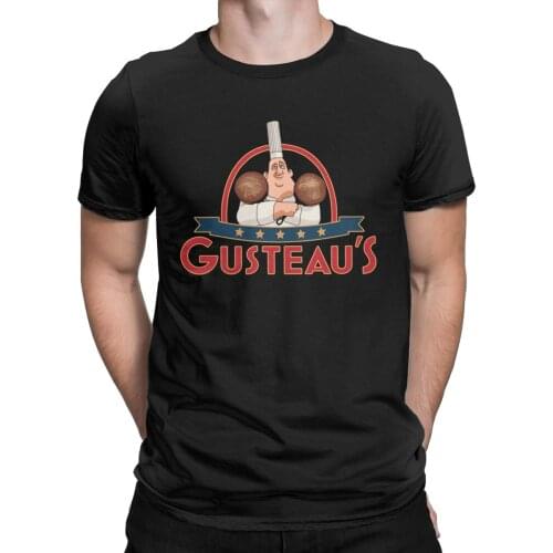 Gusteaus Anyone Can Cook Ratatouille T-Shirt Men Chef Cooking Culinary Vintage Tees Crew Neck T Shirt Plus Size Clothes