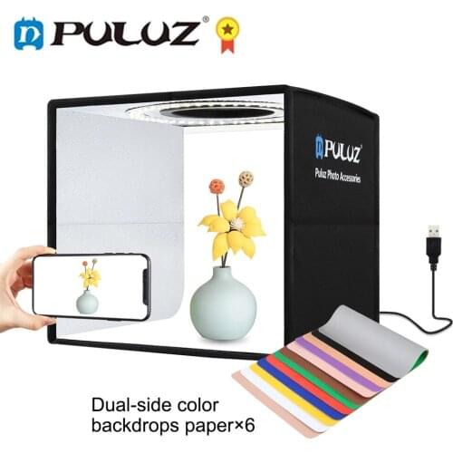 PULUZ 25cm/30cm Lightbox Mini Photo Studio Light Box Photography Studio Kit Table Shooting Tent Box Kits&6 Background 12 Colors