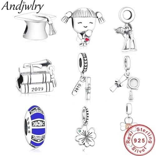 Fit Charms Bracelet Orignal 925 Sterling Silver 2019 Graduation Charms Dangle Pendant Charm Beads DIY Jewelry Berloque