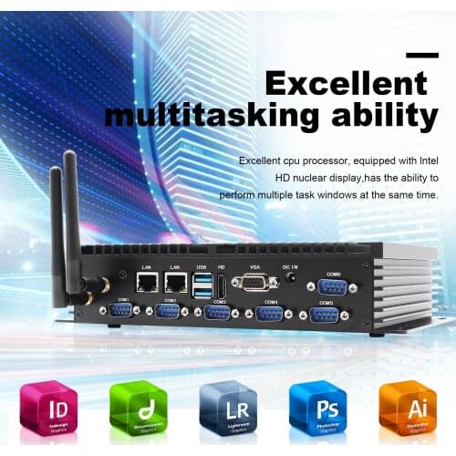 Industrial Fanless Mini PC Win10 Intel core i5 J4125 2*Intel Lans 6*COM USB Micro Computer Linux 4G LTE WiFi HDMI SIM card