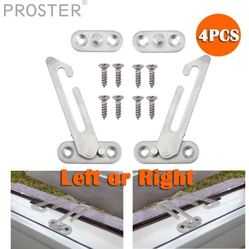 Proster 4Pcs Left / Right Side Window Restrictor Child Security Lock Home Safety Catch Door Ventilator Limit 100mm with 16 Screw