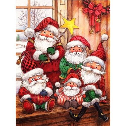 Christmas Doll on the Windowsill Diamond Painting Round Full Drill Cartoon Nouveaute DIY Mosaic Embroidery 5D Cross Stitch Gifts