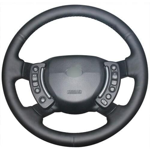Hand-stitched Black Artificial Leather Car Steering Wheel Cover for Land Rover Range Rover 2003 2004 2005 2006 2007 2008-2012