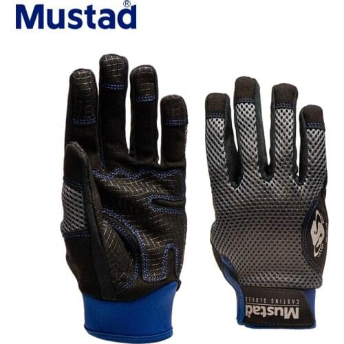 Mustad Fishing Tool GL002 Full Finger Neoprene Breathable Leather Warm Pesca Fitness Carp luer Winter Anti Slip