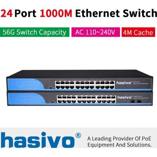 24 RJ45 Port Network Ethernet Switch 10/100/1000Mbps Ethernet Switch Gigabit switch for ip camera