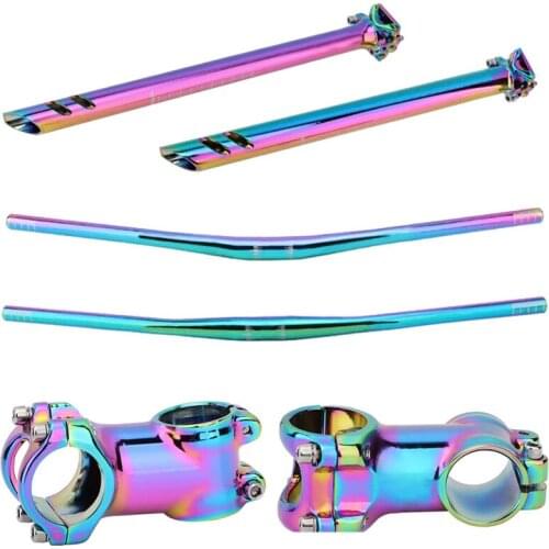 Full CNC Stem Bicycle Seatpost Colorful XC MTB Road Seatpost 27.2mm*400mm Mountain Bicycle Seat Post Rainbow Tube