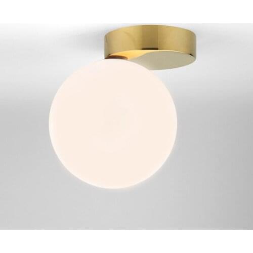 Nordic white glass ball ceiling light corridor fashion simple corridor cloakroom suction lamp