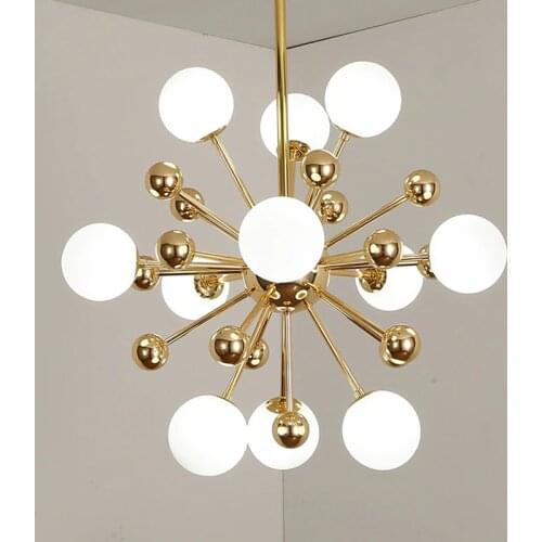 Modern Gold Glass Ball Chandelier Lighting Living Room Kitchen Bedroom Lustre Chandeliers Ceiling LED Decoration Light Fixtures