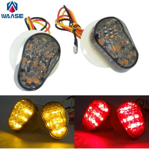 Waase LED Flush Mount Blinker Indicator Turn Signals Light For YAMAHA FZ6 FZ6R FZS600 XJ6 XJ-6 F/N/S Diversion FZ1 FZ-1 FZ8 FZ-8