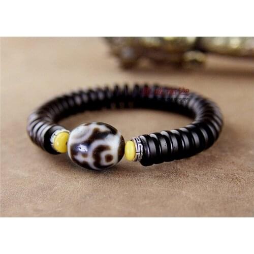 Tibet Jewelry Qualitied Dzi Ji Bead Daluo Vase Pattern Bracelet for Men & Women Natural Coconut Shells High Quality Bracelet