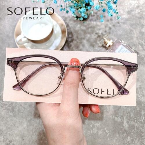 Korea Retro Round Optical Glasses Frame Women Anti Blue Light Myopia Eyeglasses Frame Prescription Vintage Computer Eyewear 2021