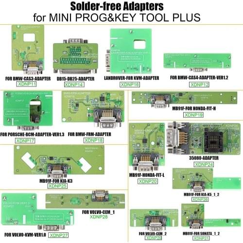 Xhorse 16pcs Solder-Free Adapters Cables Full Set XDNPP0CH Work With VVDI MINI PROG and KEY TOOL PLUS Key Programmer