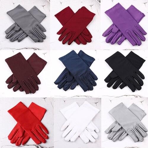 Fashion Stretch Satin Gloves for Women Evening Party Formal Prom Stretch Gloves Women Wrist Gloves Wholesale