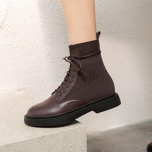 QZYERAI 2021 Women Winter Motorcycle Boots Shoes Genuine Leather Ankle Shoes Vintage Casual Shoes Retro Handmade