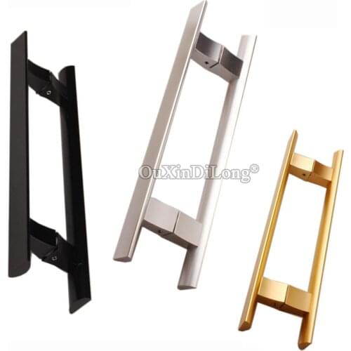 Modern Space Aluminum Glass Door Handle Supermarket Office Bathroom Champagne/Alumina/Jazz Black Color Door Handle JF1247