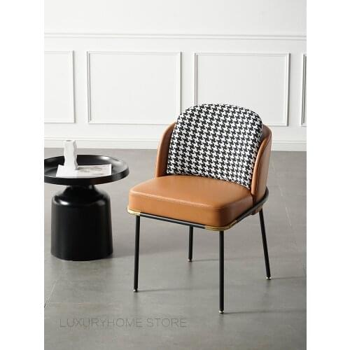 Modern Fashion Special Design Luxury Gold Color Home Furniture PU Leather Study Dining Room Pad Side Chair Makeup Low Stool 1PC