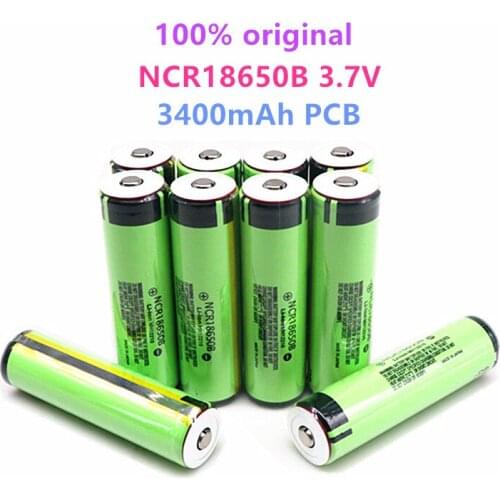 100% Original 18650 battery 3.7v PCB battery For NCR18650B 3400mAh 3.7V Li-ion Rechargeable battery PCB Protected+Free Shopping