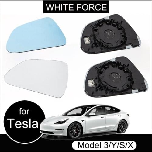 For Tesla Model Y/S/X/3 2PCS Heating Modified Car Rearview Mirror Wide-angle Rearview Mirror Cars Reversing Lens Anti-Blue Light