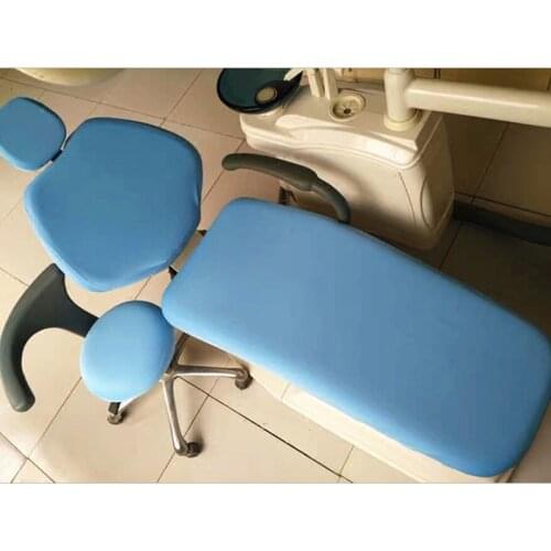 4pcs Dental PU Leather Unit Dental Chair Seat Cover Chair Cover Elastic Waterproof Protective Case Protector Dentist Equipment
