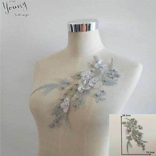 New arrive ABS pearl Embroidery Rhinestone Lace Collar DIY Sewing Lace Neckline Applique Clothing Design Accessory Scrapbooking