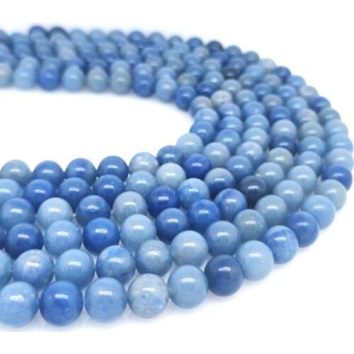 Aventurine 4-12mm Round Natural Stone Blue Jade Beads Aventurine Stone Beads DIY Jewelry Making Bracelet Necklace