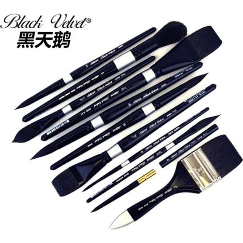 Black Velvet Watercolor Pen Widescreen Flat Brush Plate Brush Row Brush 3014S Suitable for children and students Oil painting