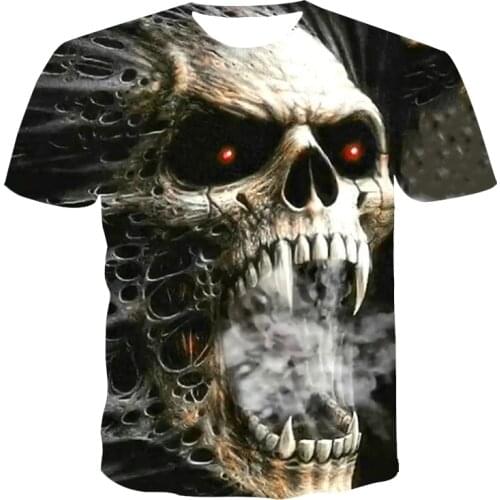 2021New Summer 3 D T-Shirt Men Clothing Boy-Child Skull&Death Short Sleeve Fashion O-Neck Street Wear Cool Customizable 110-6 XL