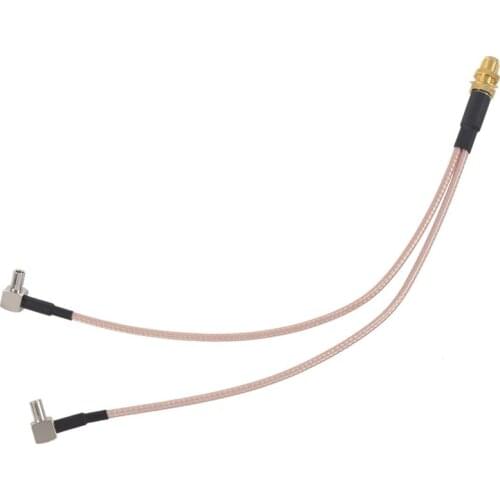 GTBL 8 inch SMA Female to Y type 2 X TS9 Angle Male Connector Splitter Combiner Cable,gold&silver