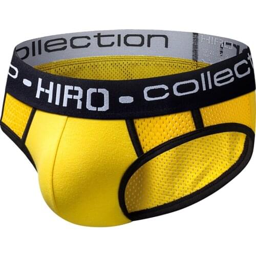 HIRO 4 Color Striped Cotton Sexy Men Undrewear Briefs Men Bikini Pure Cotton Slip Pouch Underpants High Quality Shorts G107