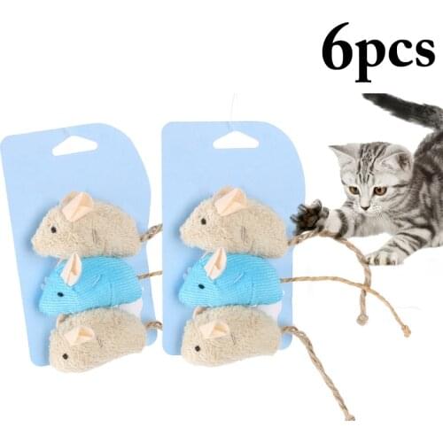 6pcs Cat Toy Cat Grinding Catnip Toys Funny Interactive Plush Mouse Cat Teeth Toys Pet Kitten Chewing Toy for Cats